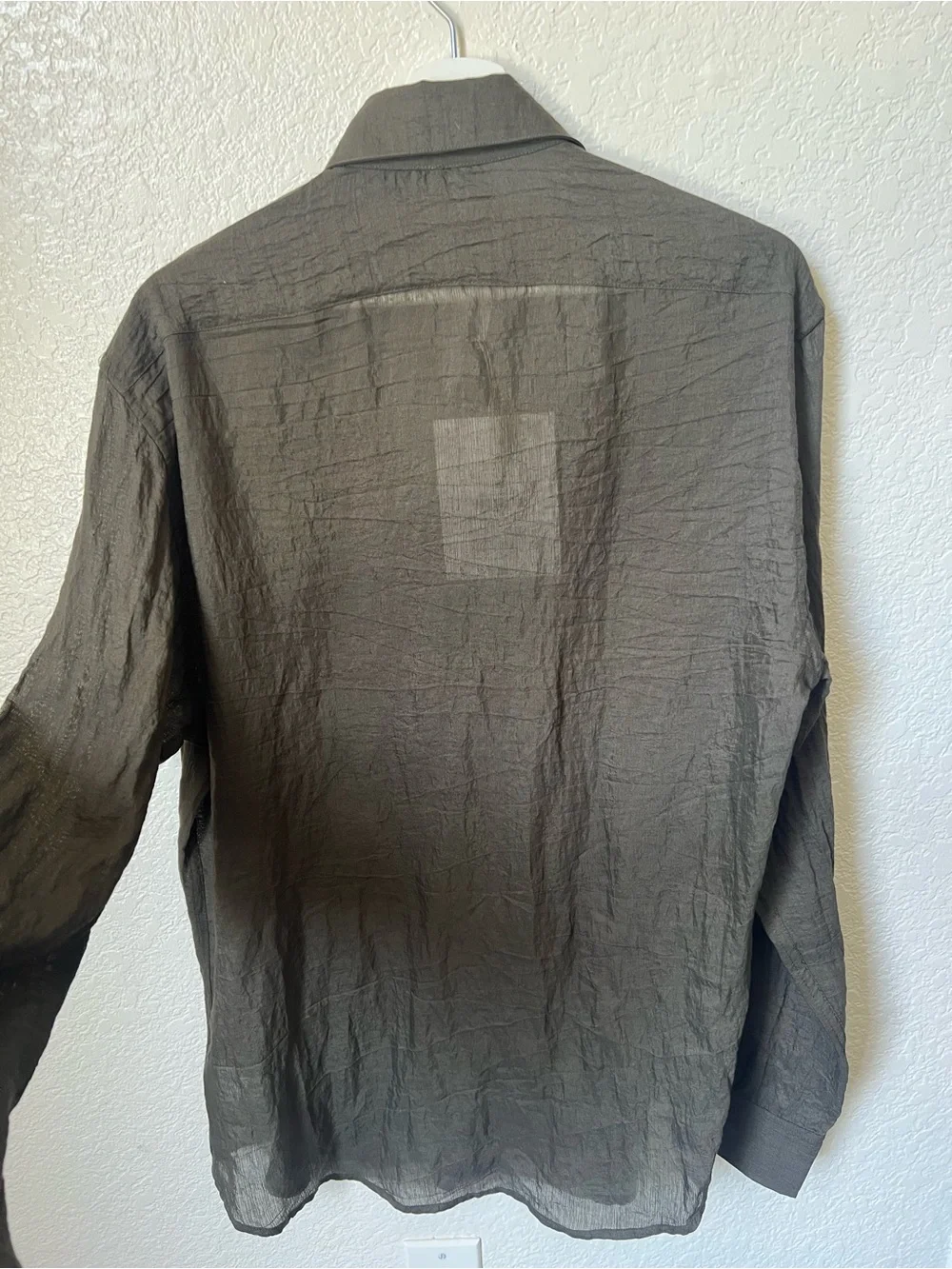 Zara Men Limited Edition Floral Beaded Embroidered Shirt NWT Gunmetal Green - Picture 11 of 11